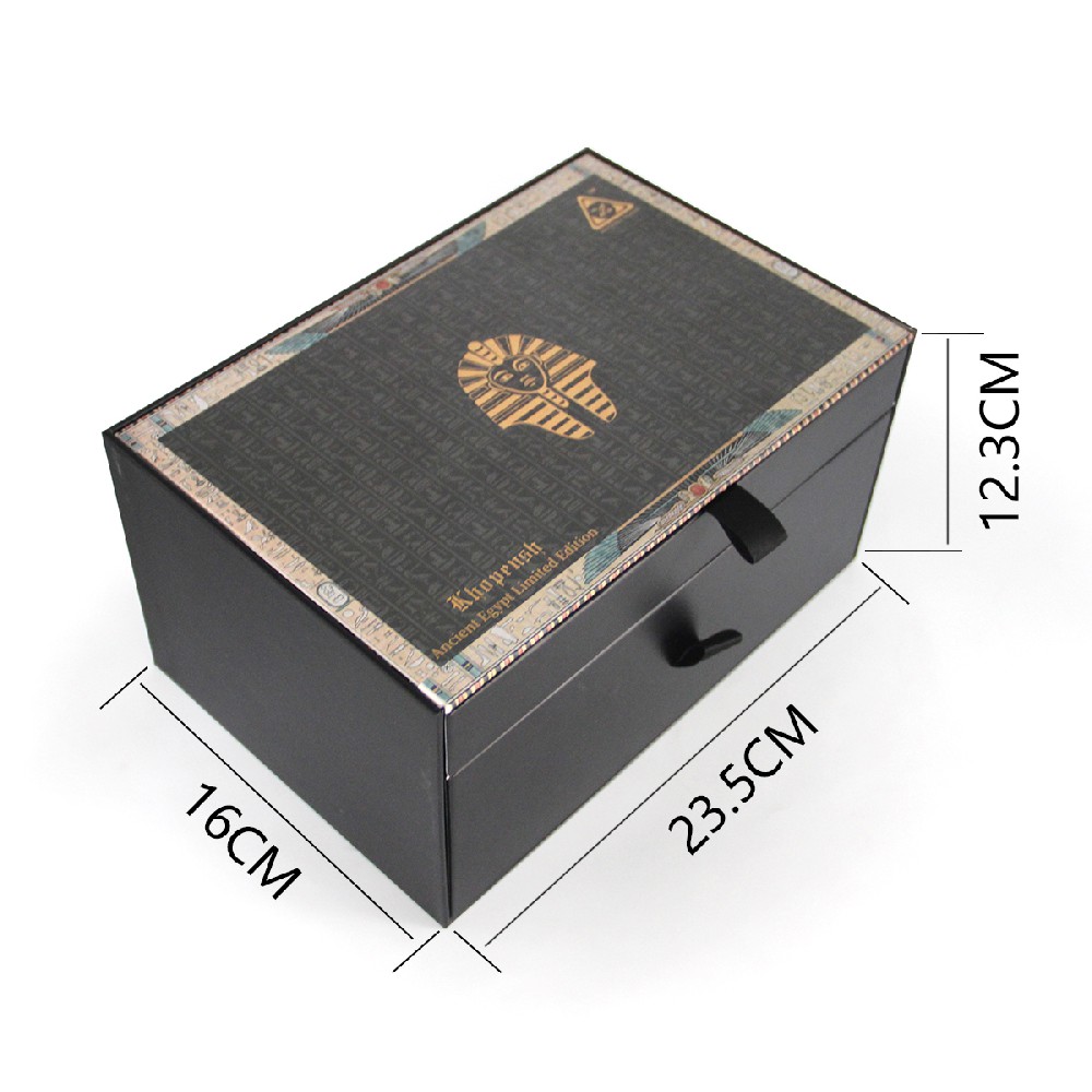 新款高档可定制中世纪古埃及抽屉翻盖耳机礼品盒