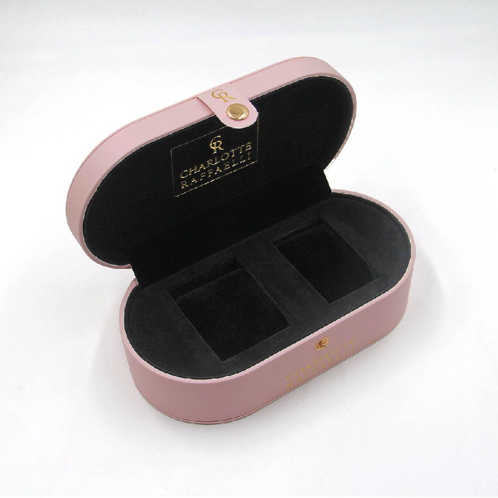 亚马逊热销便携式粉色ins风PU皮戒指耳环耳钉项链珠宝收纳盒