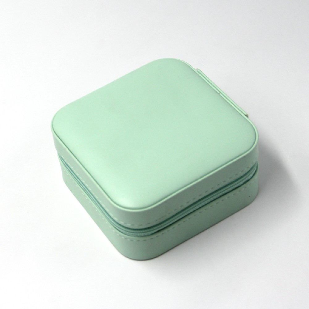 厂家现货韩式高档简约绿色PU珠宝收纳盒