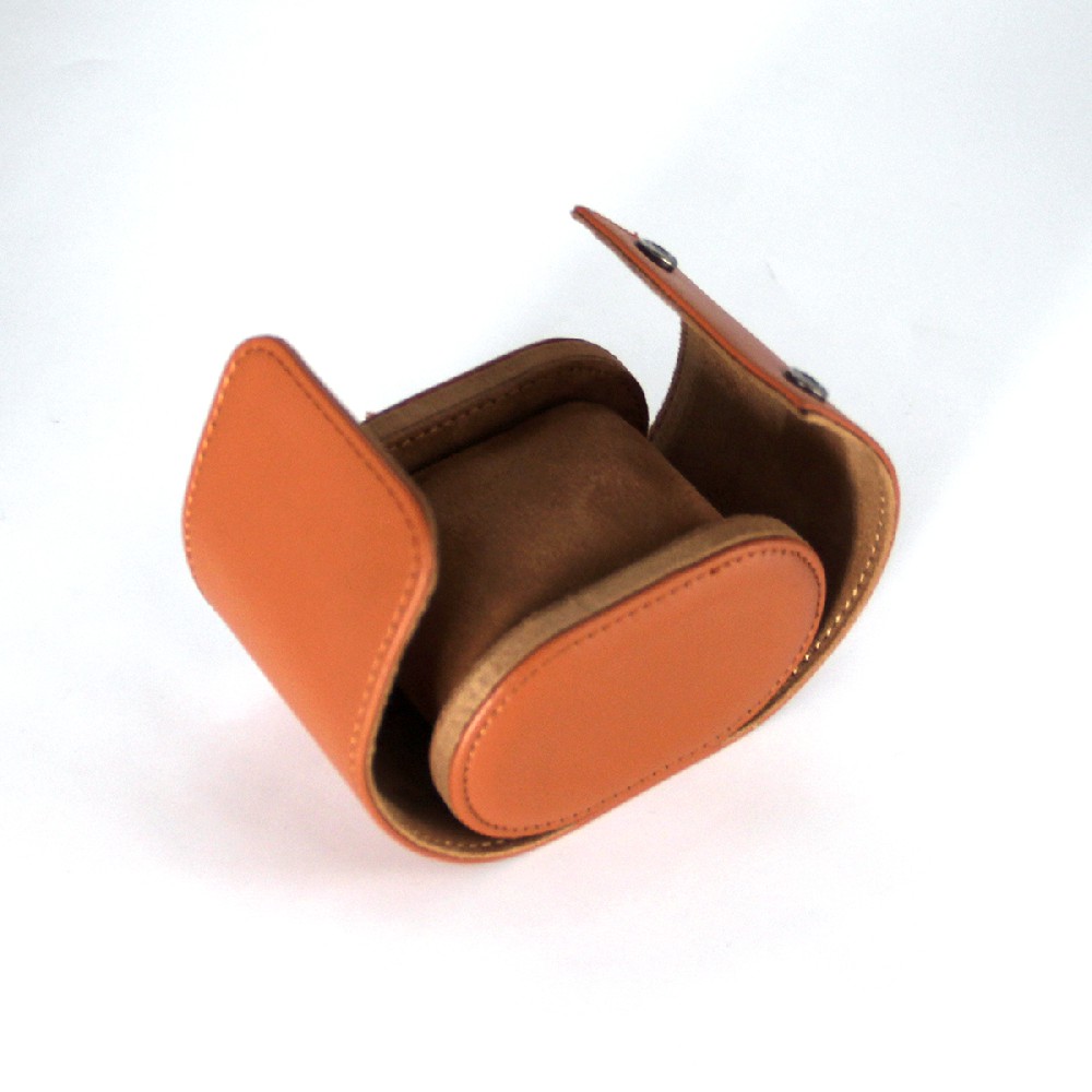 2023新款棕色便携式PU车线防尘防潮高档腕表盒