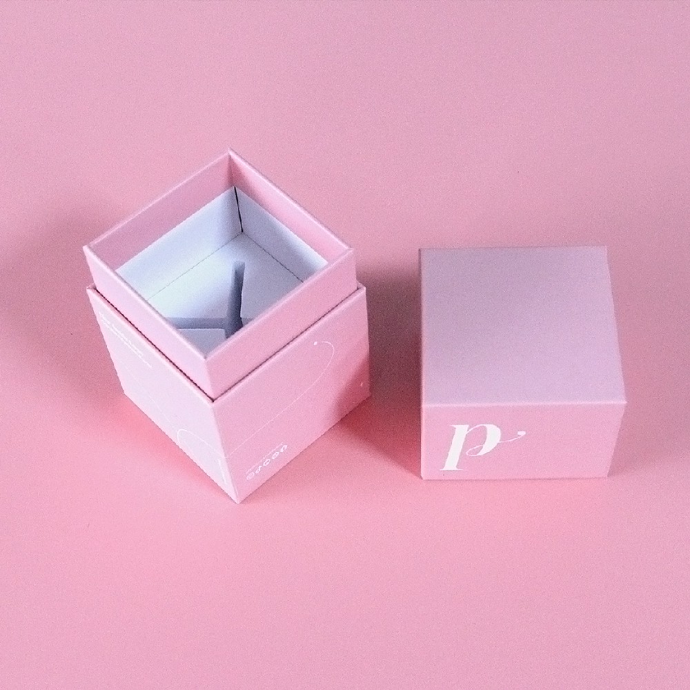 粉色外面款睫毛夹天地盖化妆品包装盒