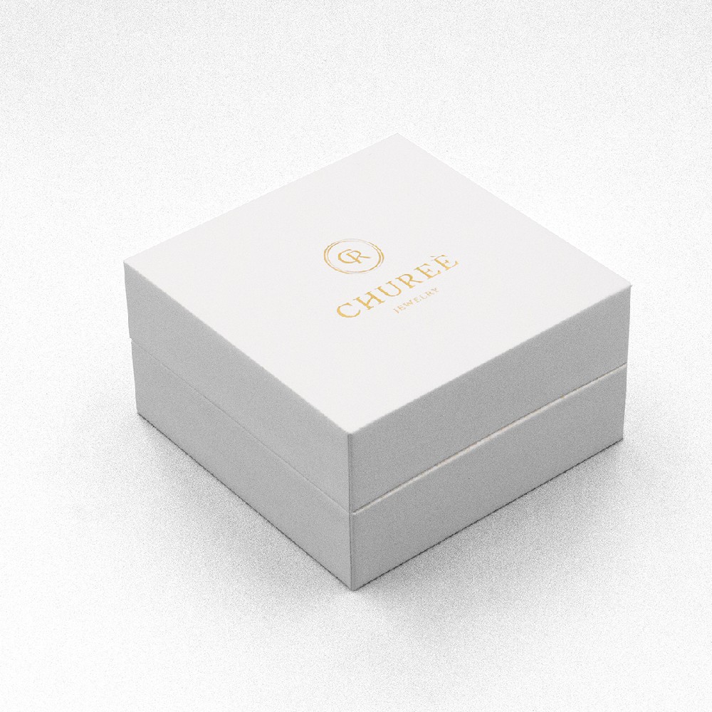 White gilded fine velvet inner jewelry box, necklace box, storage packaging, gift box, gift box