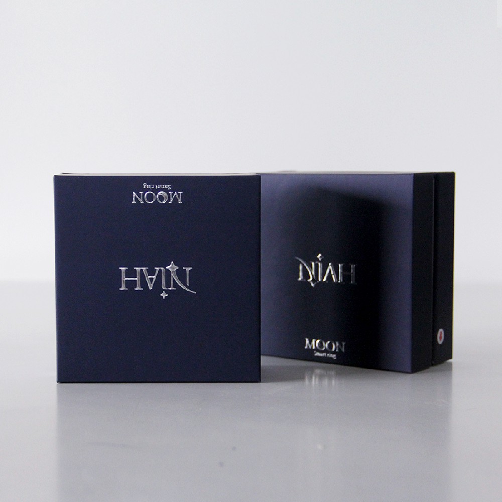 外贸款深蓝色烫金过触感膜3C数码天地盖盒电子手表腕表包装盒彩盒