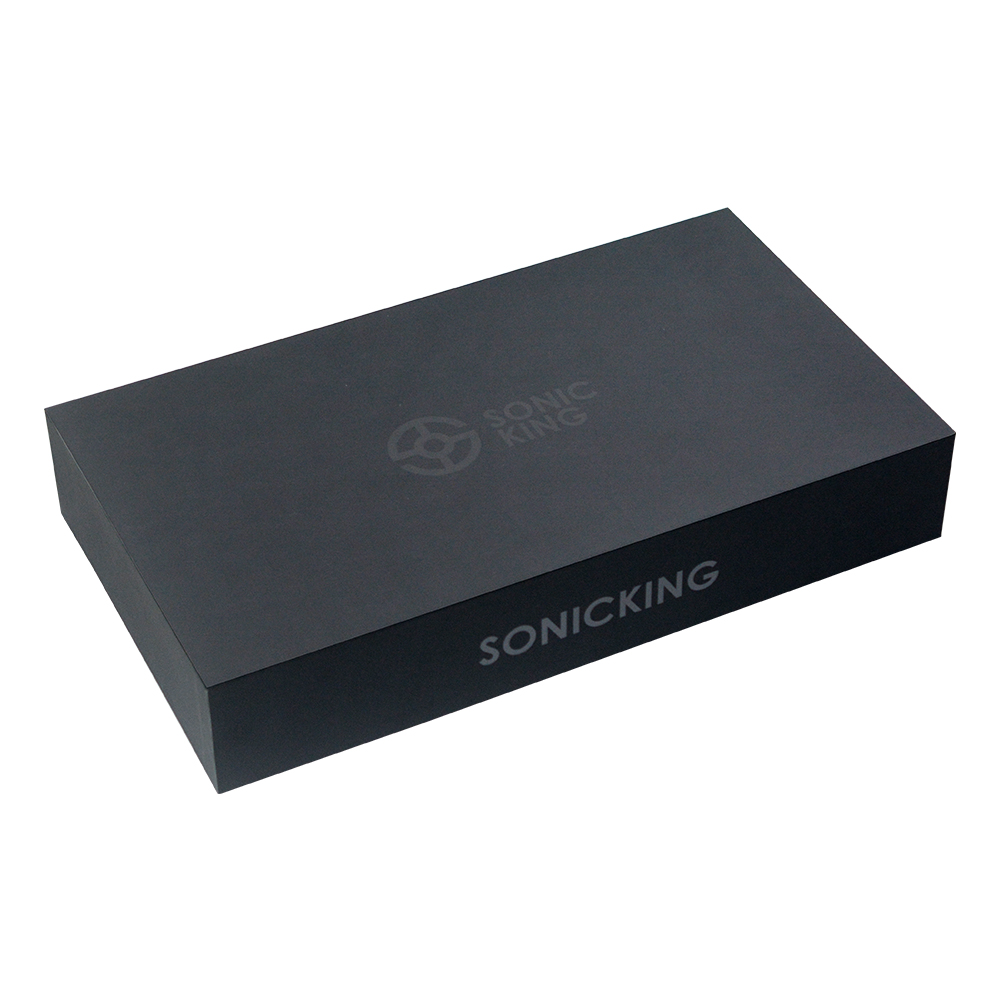 Black top cover headphone box