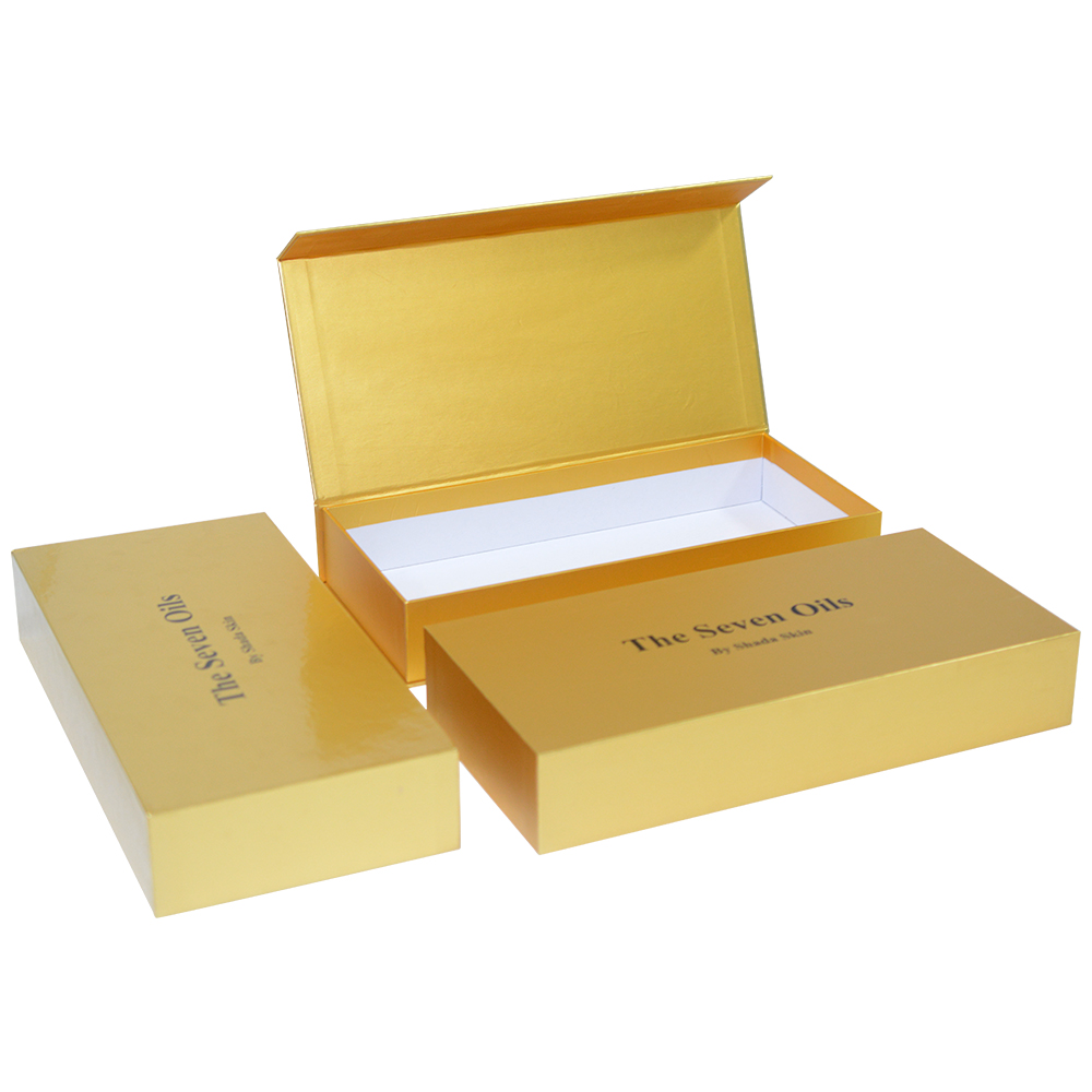 Golden book-shaped cosmetics gift box