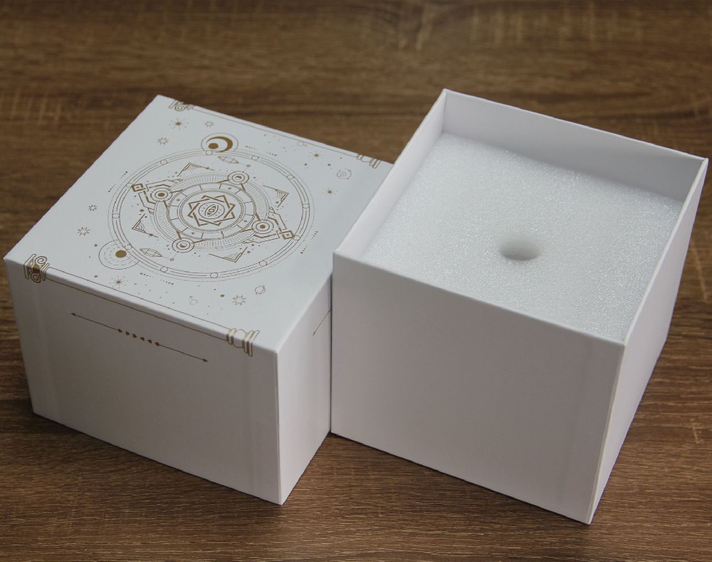 White electronic watch top and bottom cover box