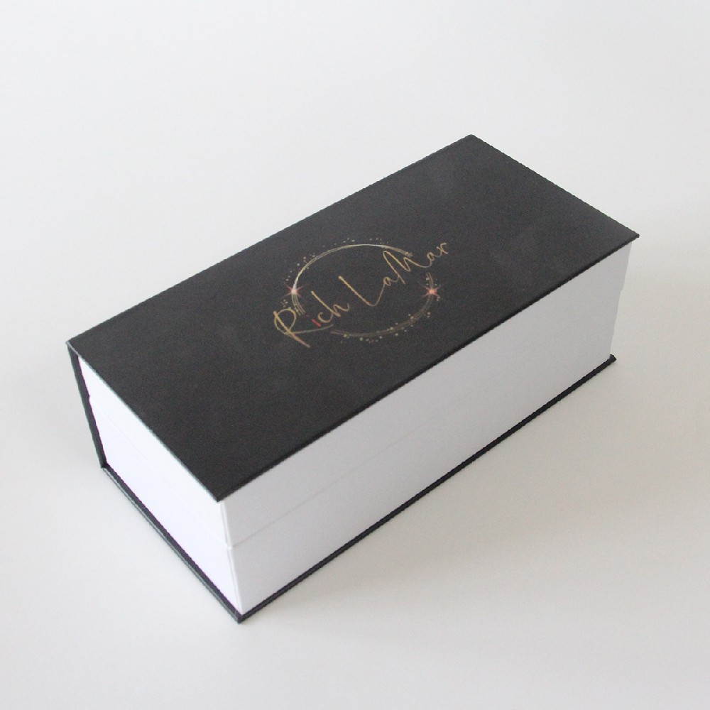 Customized cosmetics packaging box black and white card box