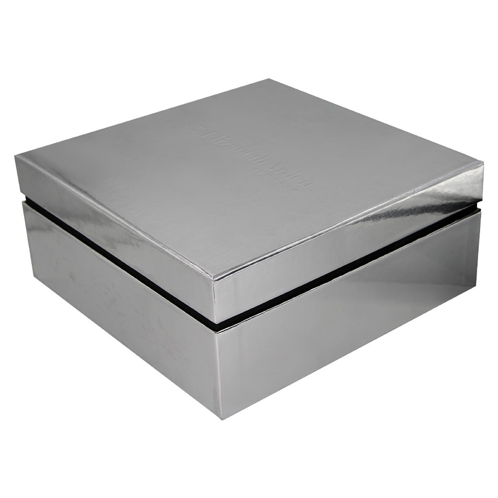 Silver card paper cosmetics packaging box