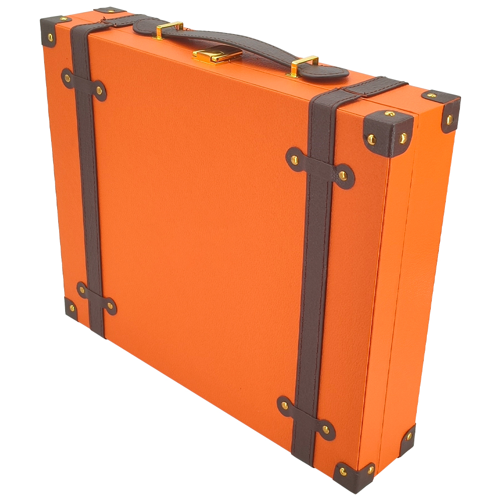 Orange leather gift box
