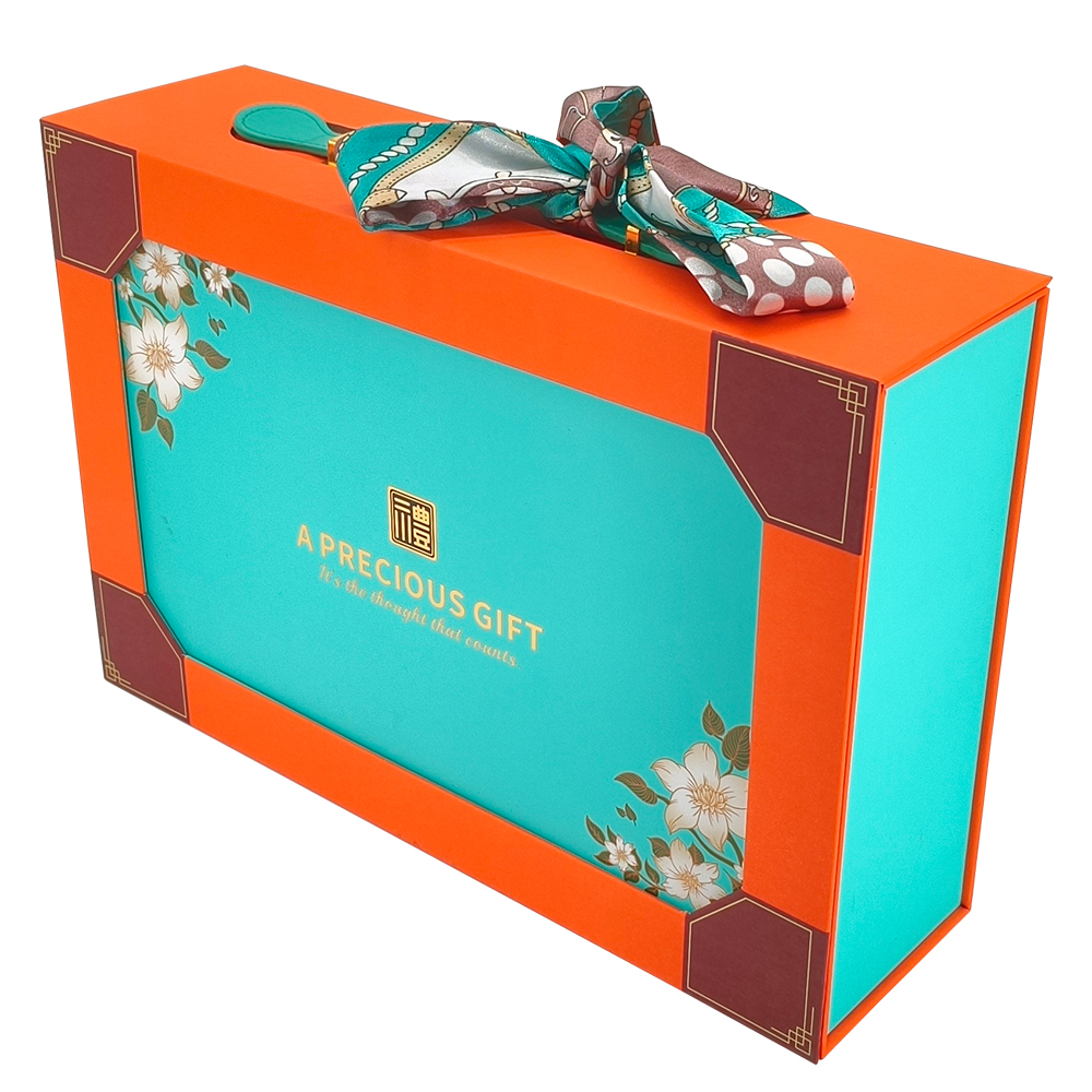 Orange leather gift box